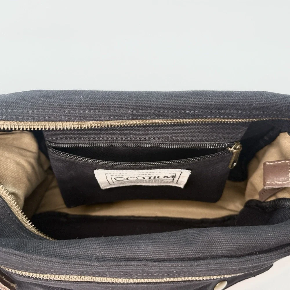 Gootium Canvas Messenger Bag Crossbody Black Multi Pocket‎ EDC Travel